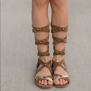 Joyfolie Jenna Brown Studded Gladiator Sandal 4
